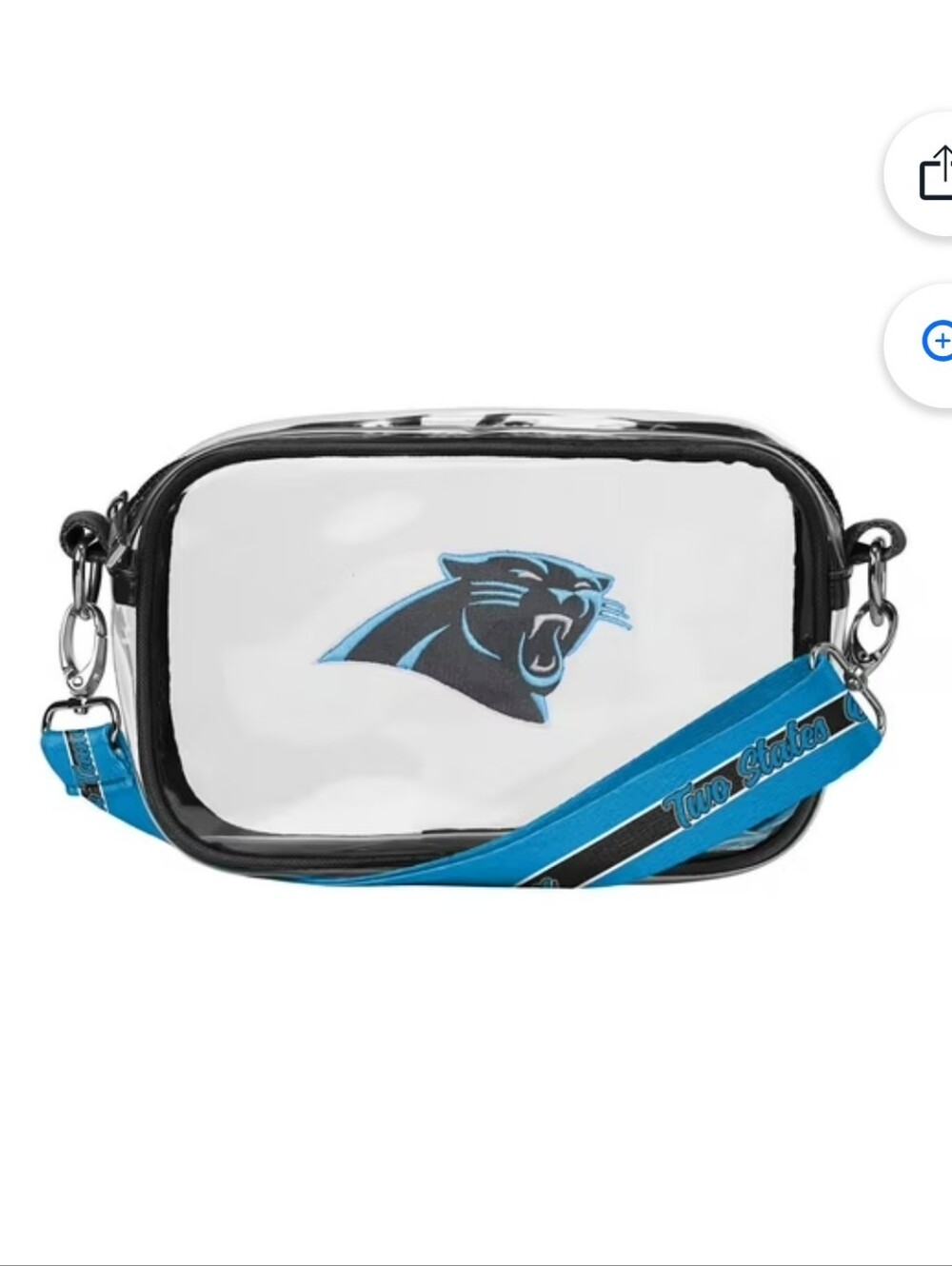 NWT Foco Carolina Panthers Clear Crossbody Bag